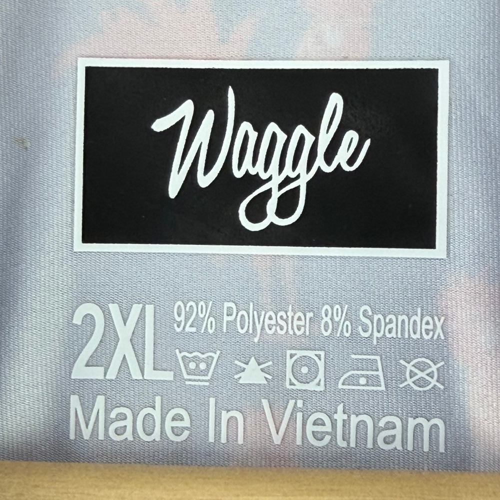 Waggle Maui Golf Polo Shirt Mens‎ 2XL Blue Rooster Print Performance - Picture 7 of 10